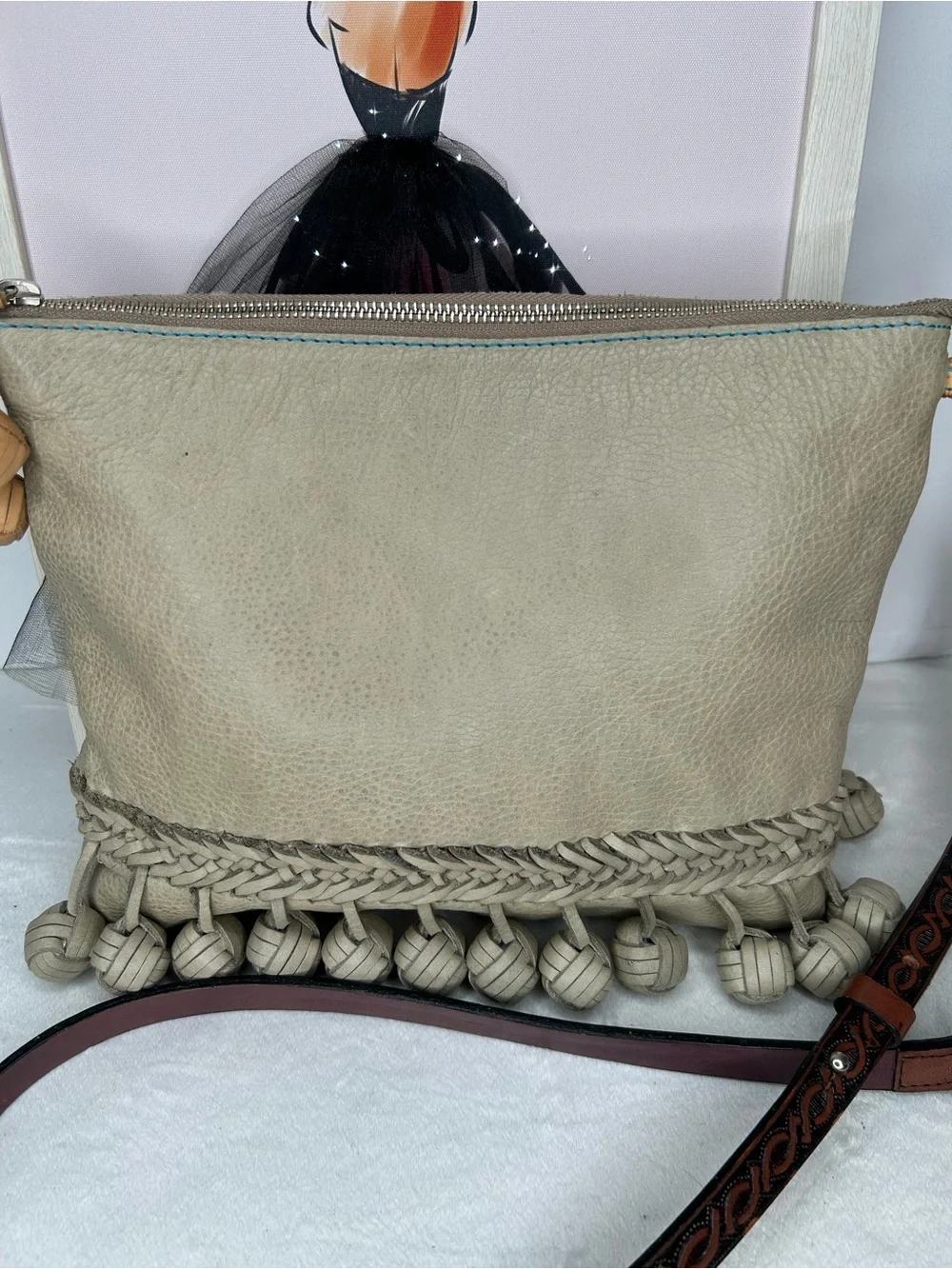 Rare- Consuela Paloma Fiesta Pebbled Leather Crossbody